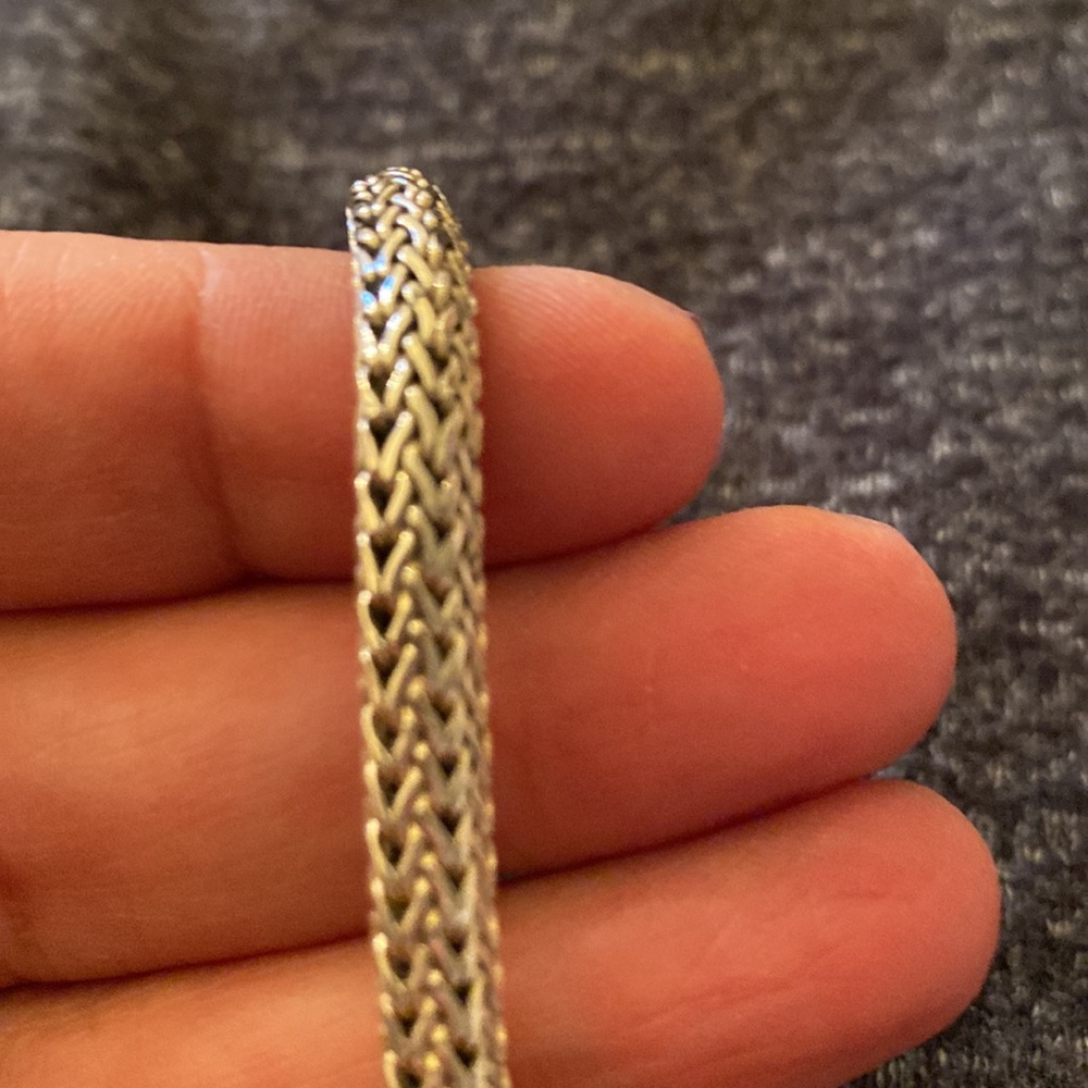 Silver hand woven bracelet